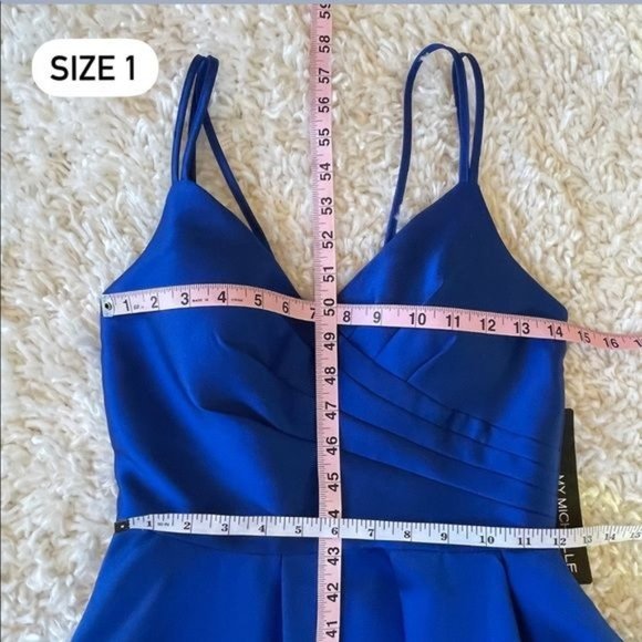 FLASH SALE!! NWT SIZE 1 ROYAL BLUE FORMAL V-NECK BALLGOWN PROM DRESS - Picture 10 of 11